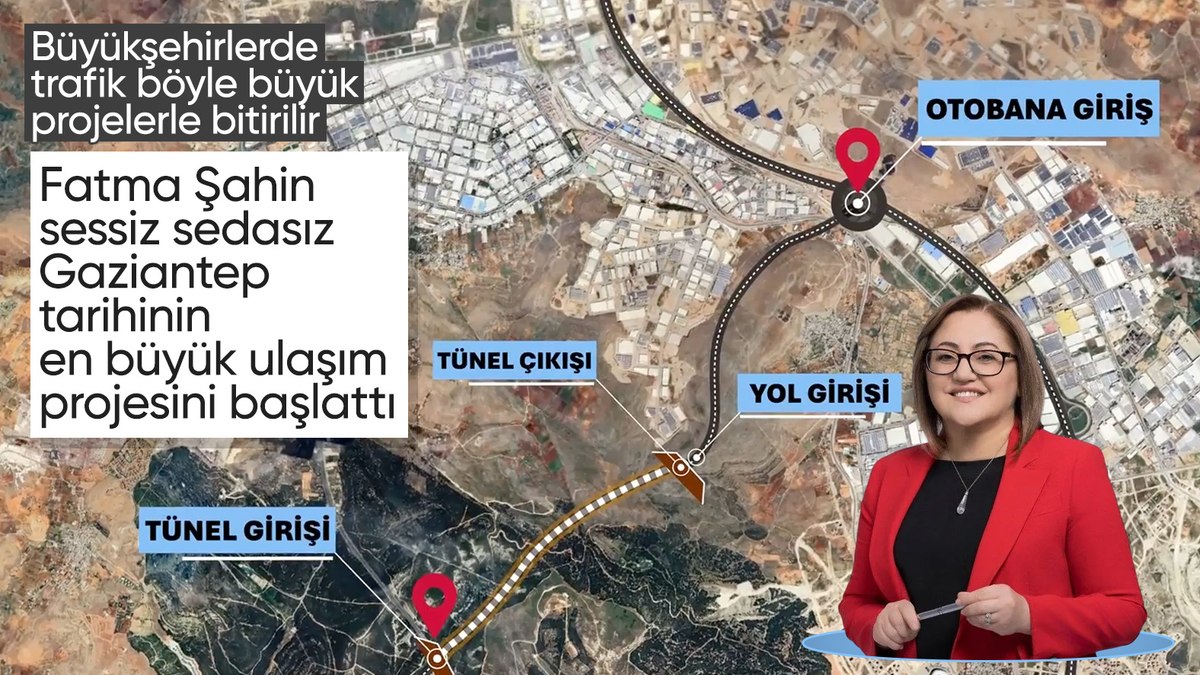 Gaziantep Büyükşehir Belediye Başkanı Fatma Şahin duyurdu: Dülük Otoyol Tüneli projesine başlandı